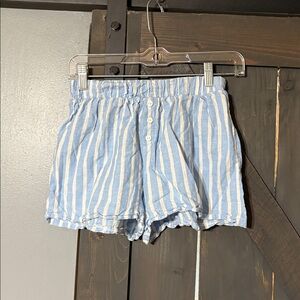 Blue Blush Sky and White Patterned Shorts